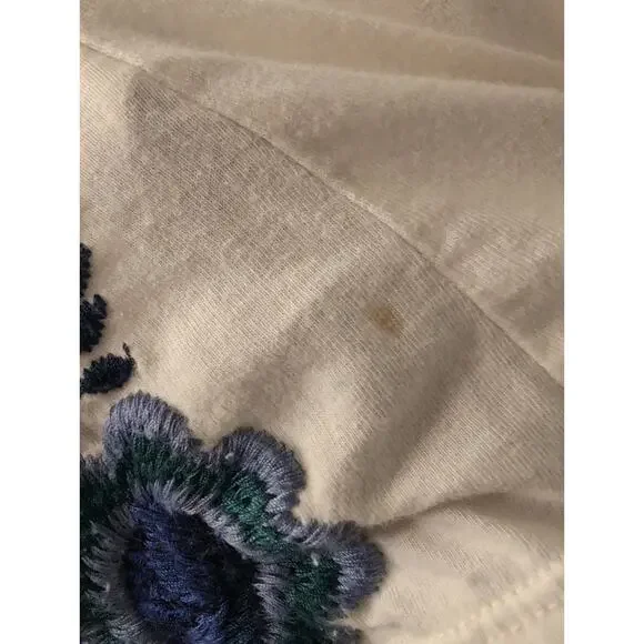 Johnny Was floral embroidery long sleeve med tie front tunic top - Picture 10 of 11